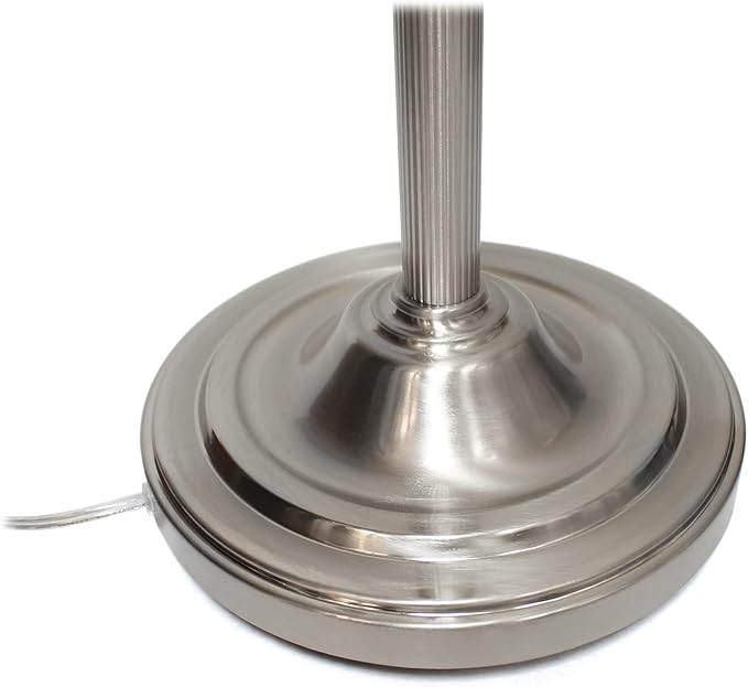 Elegant Designs LF2003-BSN 2 Light Mother Daughter White Marble Glass Floor Lamp, Brushed Nickel - LeafyLoom