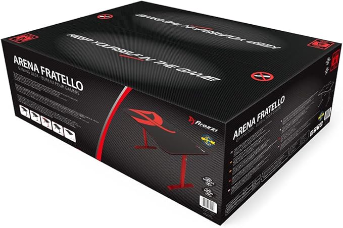 Arozzi Arena Fratello Curved Gaming and Office Desk with Full Surface Water Resistant Desk Mat Custom Monitor Mount Cable Management Cut Outs Under The Desk Cable Management Netting - Pink - LeafyLoom