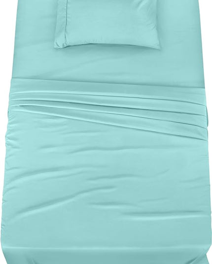 Utopia Bedding Twin Bed Sheets Set - 3 Piece Bedding - Brushed Microfiber - Shrinkage and Fade Resistant - Easy Care (Twin, Spa Blue) - LeafyLoom