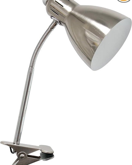 Simple Designs LD2016-BSN Adjustable Clip Light Desk Lamp, Brushed Nickel (Pack of 6) - LeafyLoom