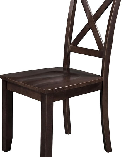 NicBex Kitchen Table for 2 Dining Table with Chairs 3-Piece Wood Drop Leaf Breakfast Nook Dining Table Set with 2 X-Back Chairs for Small Places, Farmhouse Style, Espresso - LeafyLoom