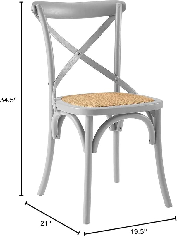 Modway Gear Side Set of 2, Two Dining Chairs, Light Gray - LeafyLoom