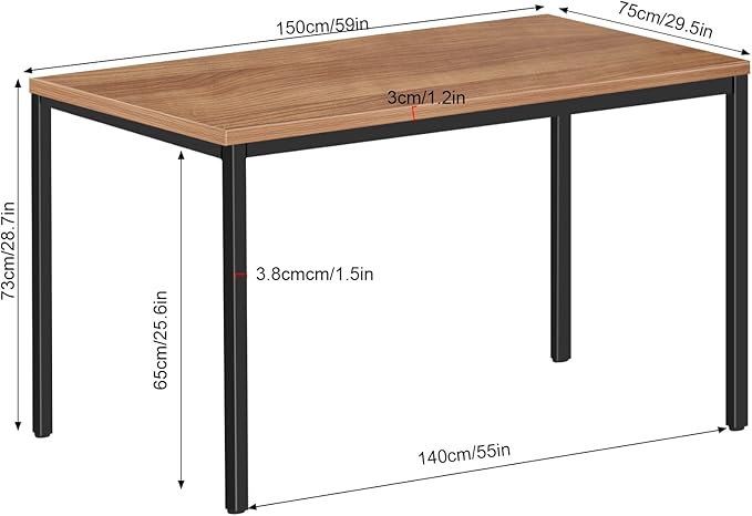 BAST BOARD 30x59 Inches - Brown Minimalist Desk for Home Office or Gaming - LeafyLoom