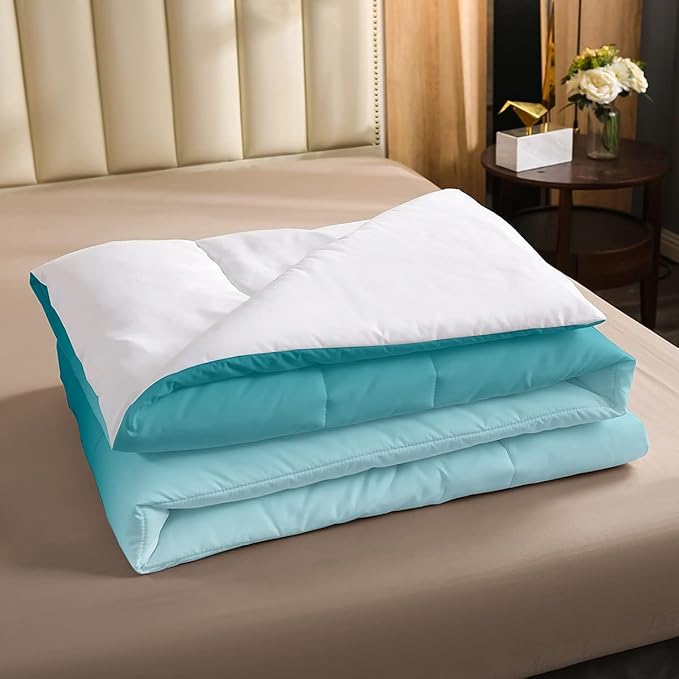 Erosebridal Ombre Comforter Set Green Purple Teal Bedding Set Twin Size Colorful Gradient Down Comforter Modern Abstract Quilt Duvet Insert Soft Warm Lightweight 1Comforter with 1 Pillow Case - LeafyLoom
