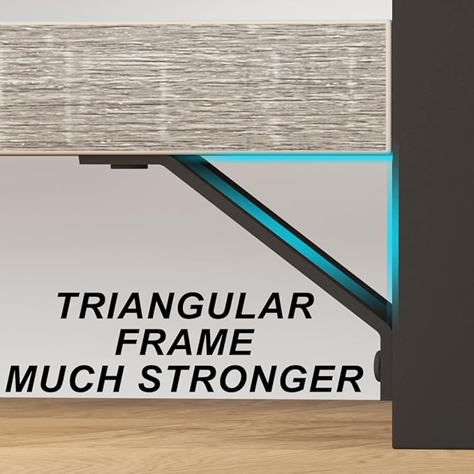 IBF Industrial Horizontal Bookshelf, Modern 5 Cube Storage Organizer Open Shelf, Low Wide Cubby Bookcase for Home Office Living, Wooden Metal Short Book Shelf Bedroom Storage, Light Grey Oak, 47 Inch - LeafyLoom