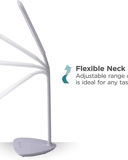 BLACK+DECKER VLED1820-BD Battery LED Desk Lamp, Dimmable with Adjustable Color Temperature, 4 Hour Battery Life, Rechargeable, Reduces Eyestrain, White - LeafyLoom