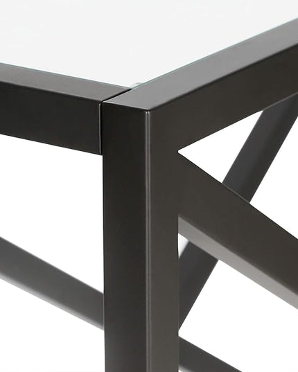 Calix 42'' Wide Rectangular Console Table in Blackened Bronze - LeafyLoom