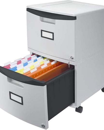 Storex 61311A01C File Cabinet, 1-Pack, Gray/Black - LeafyLoom