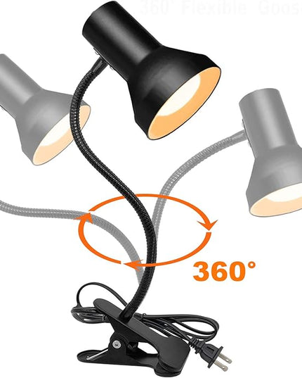 Desk Lamp Eye-Caring Table Lamps, 360°Rotation Gooseneck Clip on Lamp, Portable Reading Book Light, Clamp Light Eye-Caring Study Desk Lamps for Bedroom and Office Home Lighting - LeafyLoom