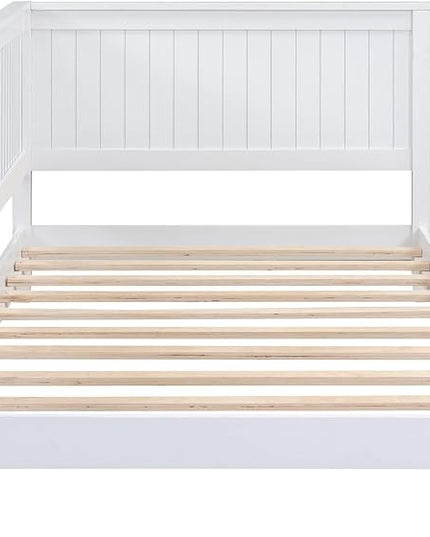 Bellemave Twin Size Wood Daybed, Wood DayBed Sofa Bed Frame for Living Room Bedroom,Solid Wood Daybed Twin Size Sofa Bed Frame with Wood Slat Support,No Box Spring Needed,White - LeafyLoom