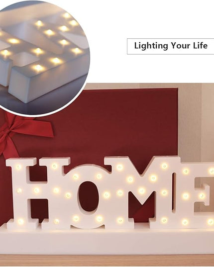 GUOCHENG Home Letter Decor Light LED Alphabet Marquee Light Sign Home Decorative Mood Table Lamps for Bedroom Children Kids Room Nursery Everyday Indoor Motif Decor - LeafyLoom