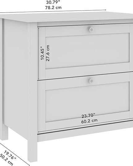 Bush Furniture Mayfield 2 Drawer Lateral File Cabinet in Vintage Black and Reclaimed Pine | Storage for Home Office Workspace - LeafyLoom