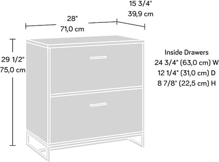 Sauder Tremont Row Lateral File, L: 15.71" x W: 27.95" x H: 29.53", Sindoori Mango - LeafyLoom