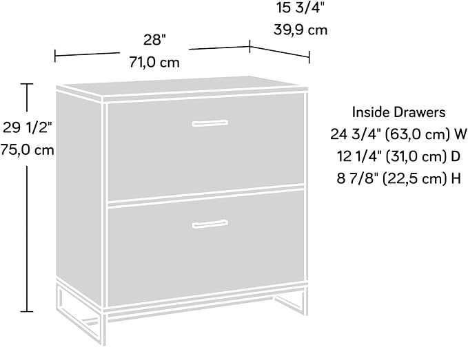 Sauder Tremont Row Lateral File, L: 15.71" x W: 27.95" x H: 29.53", Sindoori Mango - LeafyLoom