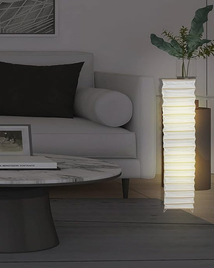 Uonlytech Paper Floor Lamp Shades Nordic Style Table Lampshades Barrel Chandelier Light Cover Protector for Home Hotel Bedside Desk Floor Lamp, Beige - LeafyLoom