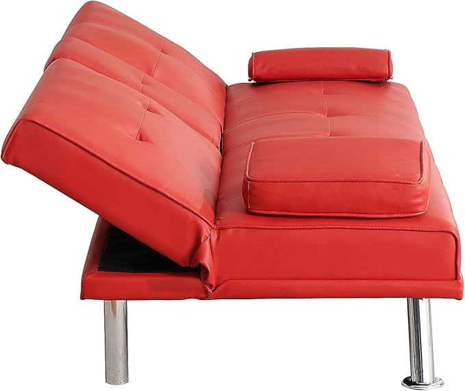 NicBex Rose-SF-00542-DX Sofas, 67" W x 31" D x 33" H, Red - LeafyLoom