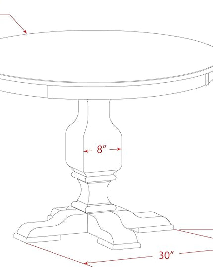 East West Furniture FE3-07-TP Ferris Kitchen Dining Table - a Round Wooden Table Top with Pedestal Base, 48x48 Inch, Distressed Jacobean - LeafyLoom