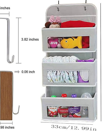 6-Tier Mobile Bookshelf with Wheels,Open Bookshelf and Over the Door OrganizerPack of 2, Door Hanging Organizer Storage, Miscellaneous Items Storage Rack Display Rack for Living Room(White and gray) - LeafyLoom
