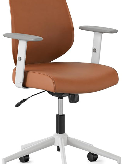 Branch Daily Chair - Vegan Leather Office Chair with Swivel, Lumbar Rest, and Adjustable Armrests - Comfortable Seating for Improved Posture and Productivity - Dune - LeafyLoom