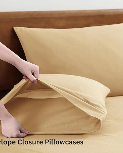 LANE LINEN Twin Size Bed Sheets, 100% Organic Cotton Twin Sheet Set, 3Pc Sheets for Twin Bed, Soft Cooling Twin Bed Sheets Boys, Hotel Style Sheets & Pillowcases Set, Deep Pocket Sheets - Linen - LeafyLoom