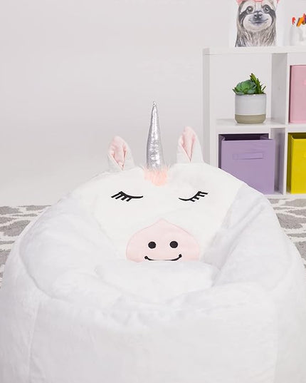 Posh Creations Cute Soft and Comfy Bean Bag Chair for Kids, Animal - Dinosaur T-rex - LeafyLoom