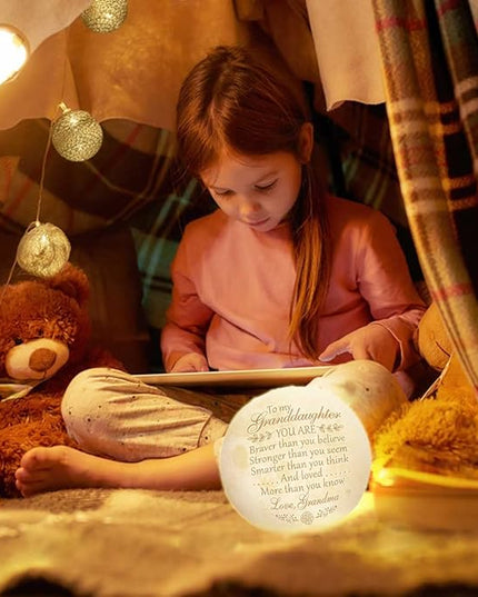 Mothers Day Gifts For Granddaughter, Engraved Moon Lamp Night Light, Birthday Gifts Ideas, Valentines Day Gifts For Her, Granddaughter Gifts From Grandma, Birthday Decorations Indoor, Teen Girl Gifts - LeafyLoom