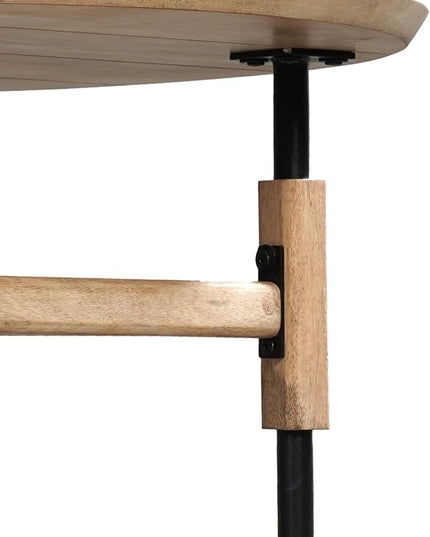 NicBex Coffee Table Wooden Coffee Table with Storage Round Center Tables with Metal Legs Dining Table for Living Room, Dining Room, Office, and Bedroom,34" W, Black+Brown - LeafyLoom