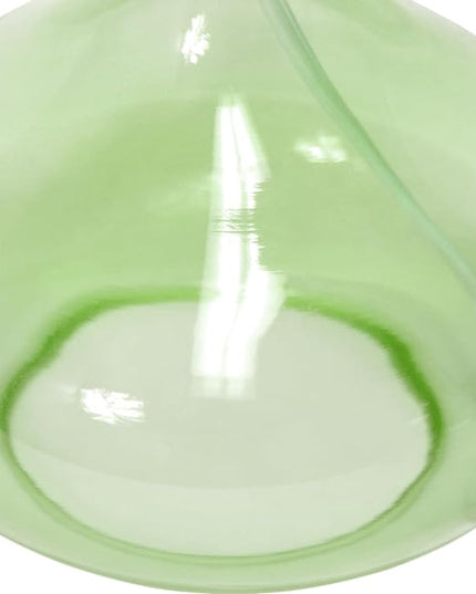 Simple Designs LT2063-GRW Glass Raindrop Table Lamp with Fabric Shade, Green with White Shade - LeafyLoom