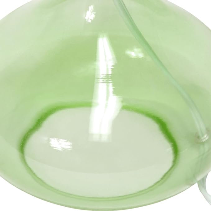 Simple Designs LT2063-GRW Glass Raindrop Table Lamp with Fabric Shade, Green with White Shade - LeafyLoom