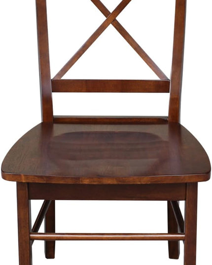 International Concepts X-Back Chair, Espresso - LeafyLoom