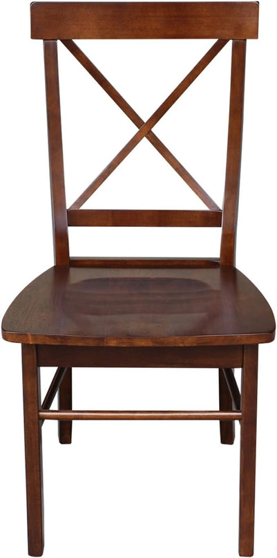 International Concepts X-Back Chair, Espresso - LeafyLoom