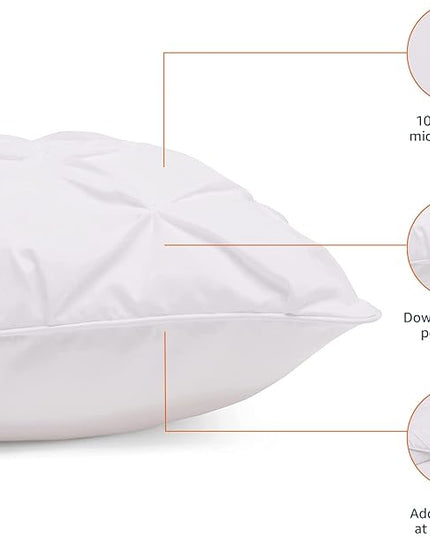 Amazon Basics All-Season Down-Alternative Comforter 3 Piece Bedding Set, King, Bright White, Pinch Pleat With Piped Edges - LeafyLoom