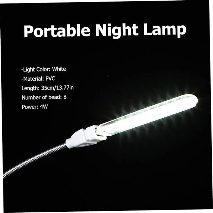 ARTIBETTER 2pcs U Disk Night Light Led Reading Light Plug in Led Night Light Outdoor Camping Light Gooseneck 8 Leds Night Lamp Atmosphere Light USB Light Indoor Computer Jianpan Student PVC - LeafyLoom