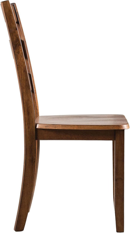 Furniture of America Burnett Wood 5-Piece Dining Room Set, Square Table and 4 Durable Slat Back Chairs with Footrest for Home Kitchen Furniture, Dinettes, Walnut - LeafyLoom