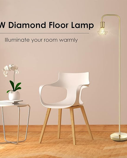 BoostArea Floor lamp,Industrial Floor Lamp,Standing Lamp with 6W LED Bulb,E26 Socket,On/Off Footswitch,Whole Metal,Modern Floor Lamp for Bedroom,Office, Living Room,Rustic,Vintage,Farmhouse - LeafyLoom