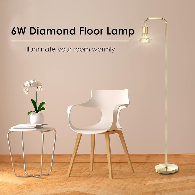 BoostArea Floor lamp,Industrial Floor Lamp,Standing Lamp with 6W LED Bulb,E26 Socket,On/Off Footswitch,Whole Metal,Modern Floor Lamp for Bedroom,Office, Living Room,Rustic,Vintage,Farmhouse - LeafyLoom