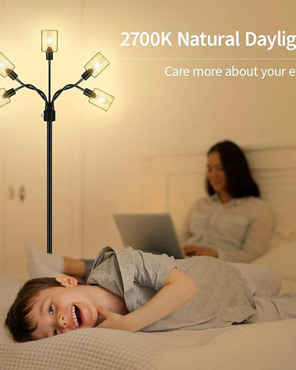 Floor Lamp, Industrial Floor Lamps for Living Room,Tree Standing Lamp,3 Way Switch,Modern Stand up Lamp for Bedroom Office Farmhouse - LeafyLoom