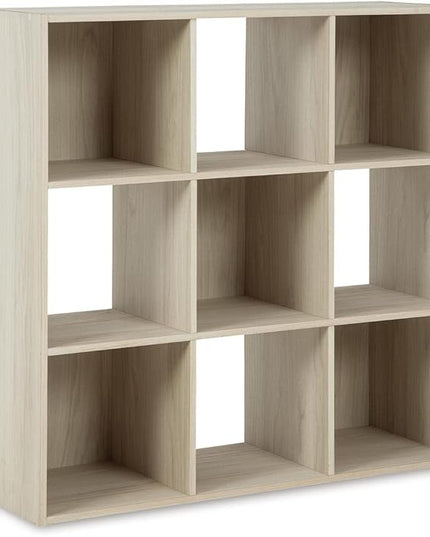 Signature Design by Ashley Socalle Modern 9 Cube Storage Organizer or Bookcase, Beige - LeafyLoom