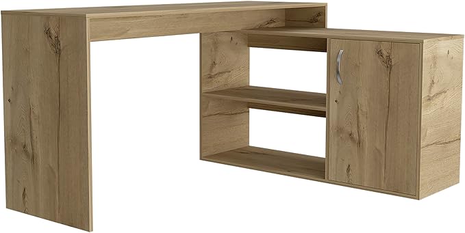 NicBex Kimberly-DW-00204-LWJ Home Office Desks, 59.64"x45.86"x30.11", Light Oak - LeafyLoom