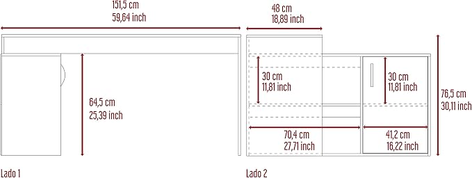 NicBex Kimberly-DW-00043-LWJ Home Office Desks, 45.86"x59.64"x30.11", Light Gray - LeafyLoom
