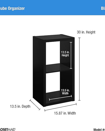 ClosetMaid 4540 Decorative Open Back 2-Cube Storage Organizer, Black - LeafyLoom