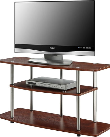 Convenience Concepts Designs2Go 3-Tier Wide TV Stand, 42", Cherry - LeafyLoom