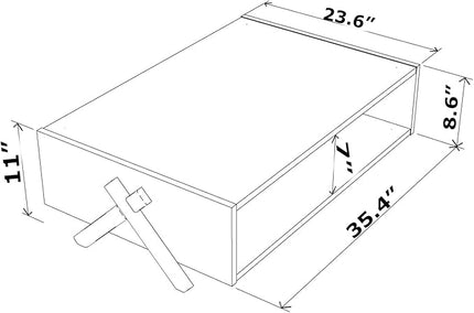NicBex Coffee Table Wooden Coffee Table with Storage Rectangle Center Tables with Open Shelf and Metal Frame Dining Table for Living Room, Dining Room, Office, and Bedroom,35.4" W, White - LeafyLoom