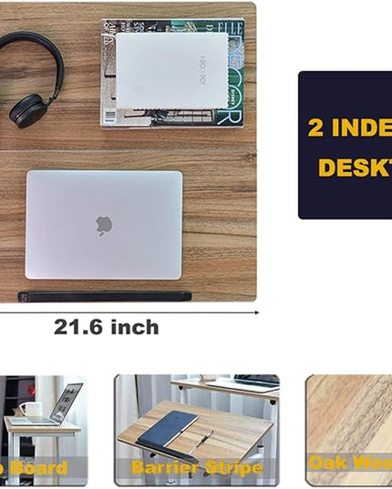 AIZ Mobile Computer Desk with Rolling Wheels for Home Office Workstation, Portable Laptop Tall Table for Standing or Sitting, Adults or Children,Oak, OneSize - LeafyLoom