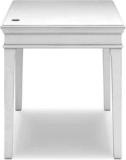 Signature Design by Ashley Kanwyn Classic Home Office Small Leg Desk with 1 Drawer and USB Ports, White - LeafyLoom