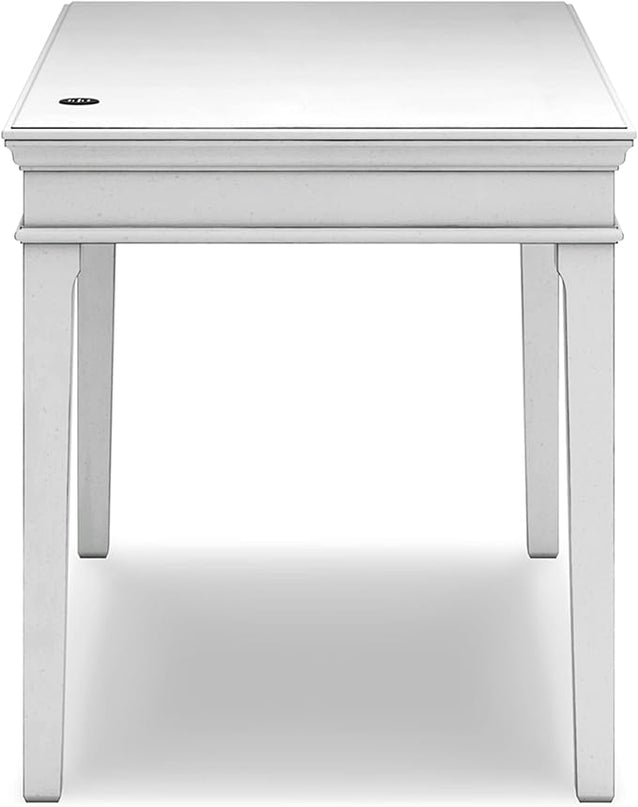 Signature Design by Ashley Kanwyn Classic Home Office Small Leg Desk with 1 Drawer and USB Ports, White - LeafyLoom