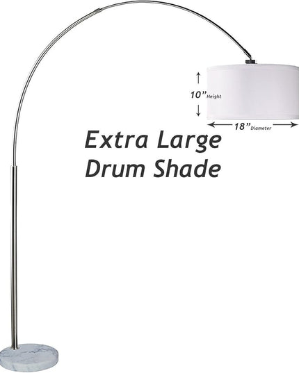 Modern 81" Arc Tall Living Room-Stand Up Arching Drum Shade Large Floor Lamp for Dinning/Bedrooms-Corner Lamp for Office Lighting - LeafyLoom