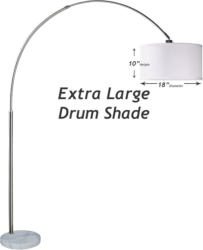 Modern 81" Arc Tall Living Room-Stand Up Arching Drum Shade Large Floor Lamp for Dinning/Bedrooms-Corner Lamp for Office Lighting - LeafyLoom