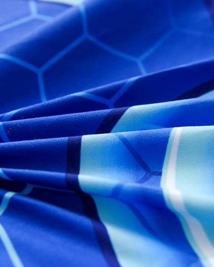 NTBED Game Console Comforter Set for Boys Girls Kids 3D Gaming Geometric Lightweight Microfiber Bedding Sets (Blue Purple, Queen) - LeafyLoom