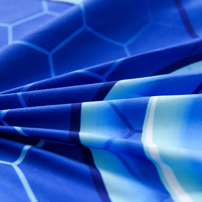 NTBED Game Console Comforter Set for Boys Girls Kids 3D Gaming Geometric Lightweight Microfiber Bedding Sets (Blue Purple, Queen) - LeafyLoom